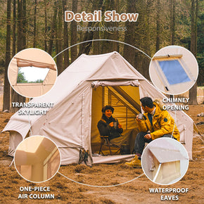 Inflatable Camping Tent with Large Tarps, 4-6 Person Camping Inflatable Tents for Camping, Easy Setup Blow Up Tents Big House